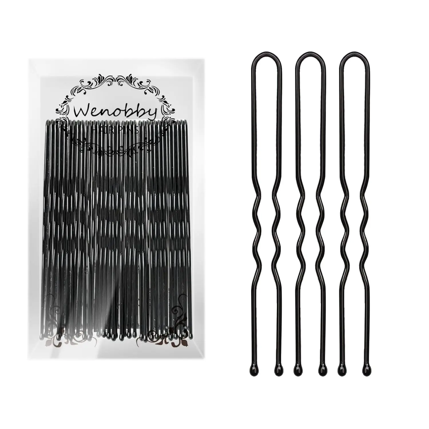 

100 Pcs 2.8 Inch U Shaped Hair Pins for Thick Hair, Crinkle Non-Slip Hair Styling Pins