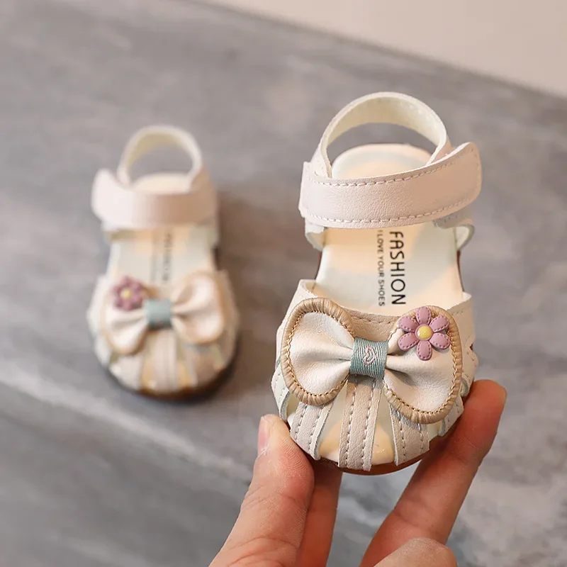 Baby Sandals Summer Girls First Walkers Toddler Beach Shoes Infant 1-2 Years Princess Sandals Breathable Shoes SXJ049