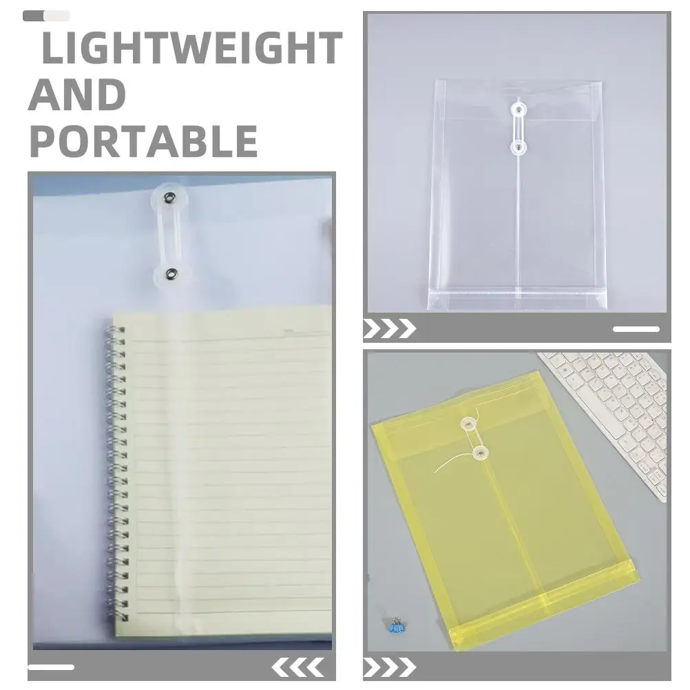 10pcs A4 Transparent PP Document Folders Large Capacity Waterproof File Organizer Clear Plastic Envelope Storage School Office