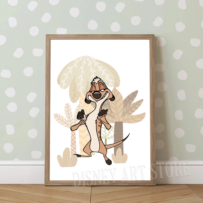 سيمبا والأصدقاء الفن يطبع الأسد الملك الملصقات الكلاسيكية الكرتون حائط لوح رسم صور الاستوائية ديكور غرفة الطفل