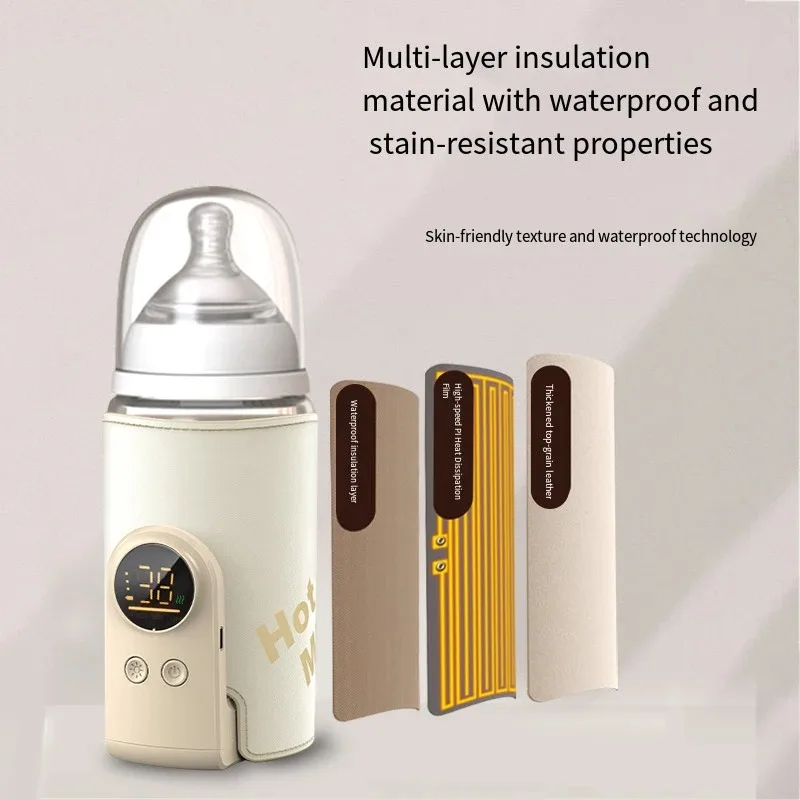USB Multifunctional High-capacity Baby Feeding Bottle Smart Temperature Control Warmer Screen Newborn Warmer Sleeve