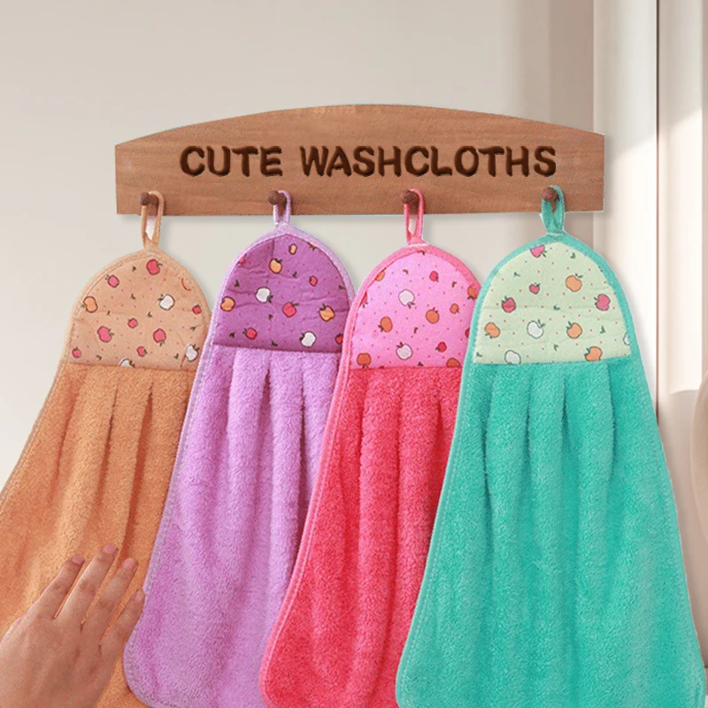 Small Hand Towels for Kitchen Bathroom Coral Velvet Soft Quick Dry Absorbent Cleaning Cloths Home Sauna Terry Towel