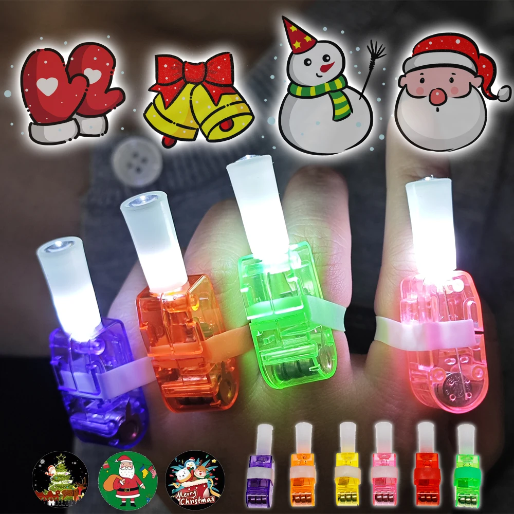 

LED Luminous Projection Finger Lamp Ring Christmas Luminous Toys Children's Sleep Puzzle Picture Projection Comfort Toys