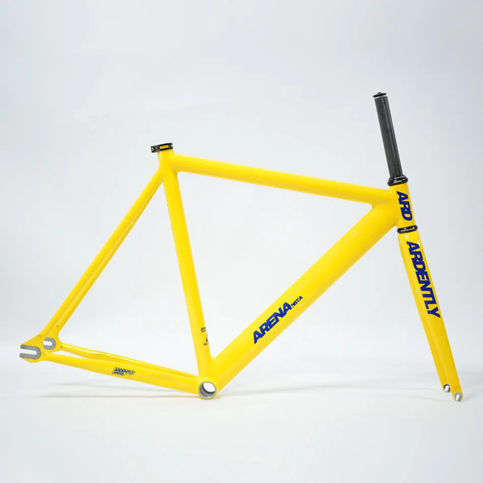 Ardently Arena Pista Frameset 700C Aluminiowa rama o stałej przekładni Widelec węglowy Fixie Bike 53/55/58CM Części rowerowe jednobiegowe