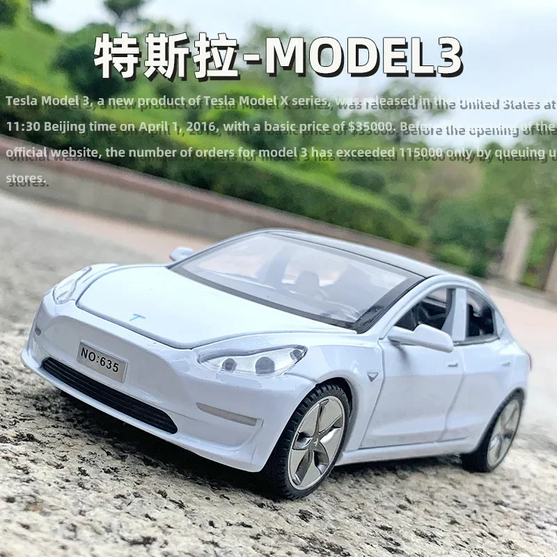 1:32 Tesla modèle 3 haute Simulation moulé sous pression en alliage de métal modèle de voiture retirer son lumière voiture enfants cadeau Collection E126Multi Do