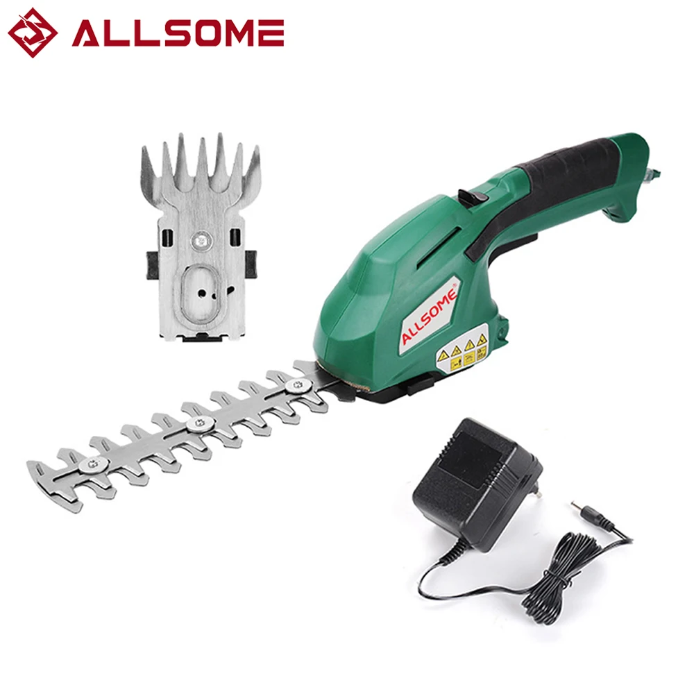 ALLSOME 1Cordless Electric Grass Hedge Trimmer Battery Rechargeable Shear Hedger  Motor Garden Portable Power Tools