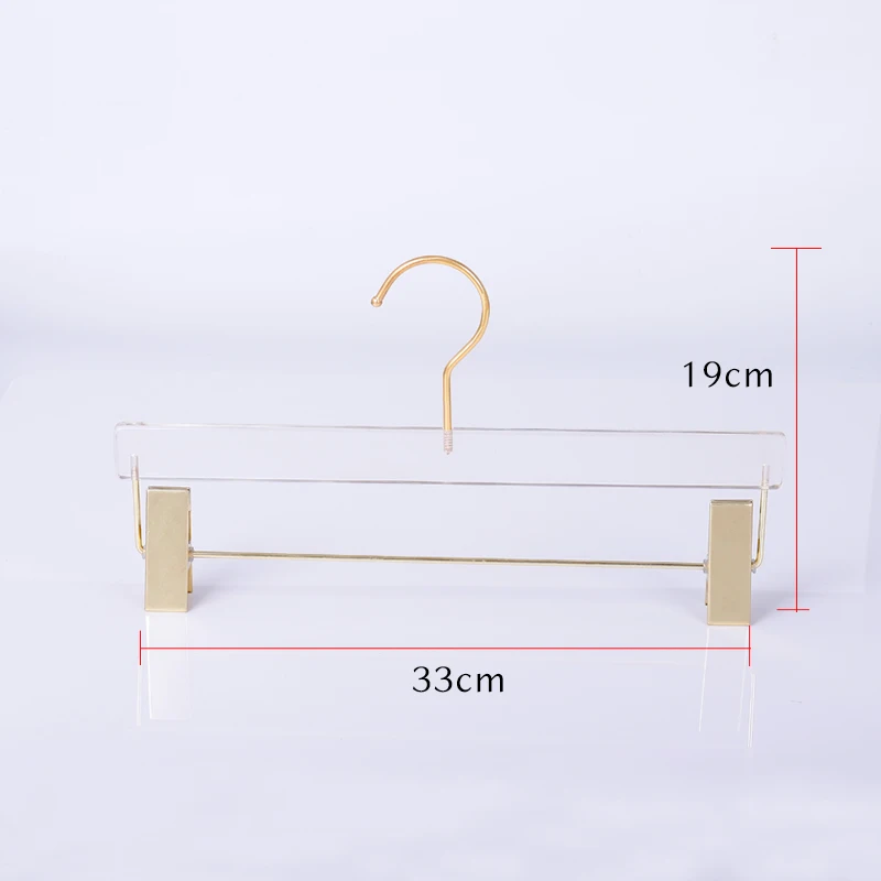 Transparent Acrylic Hanger for Clothes, Pants Organizer, Closet Storage, Trousers with Clip, Coat Drying Rack, 5 Pcs, 10Pcs