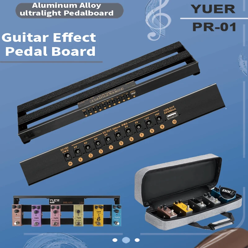 

YUER Guitar Effect Pedal Board Aluminum Alloy Ultralight Pedalboard Sets with Carrying Bag Guitar Pedal Plate Guitar Accessories