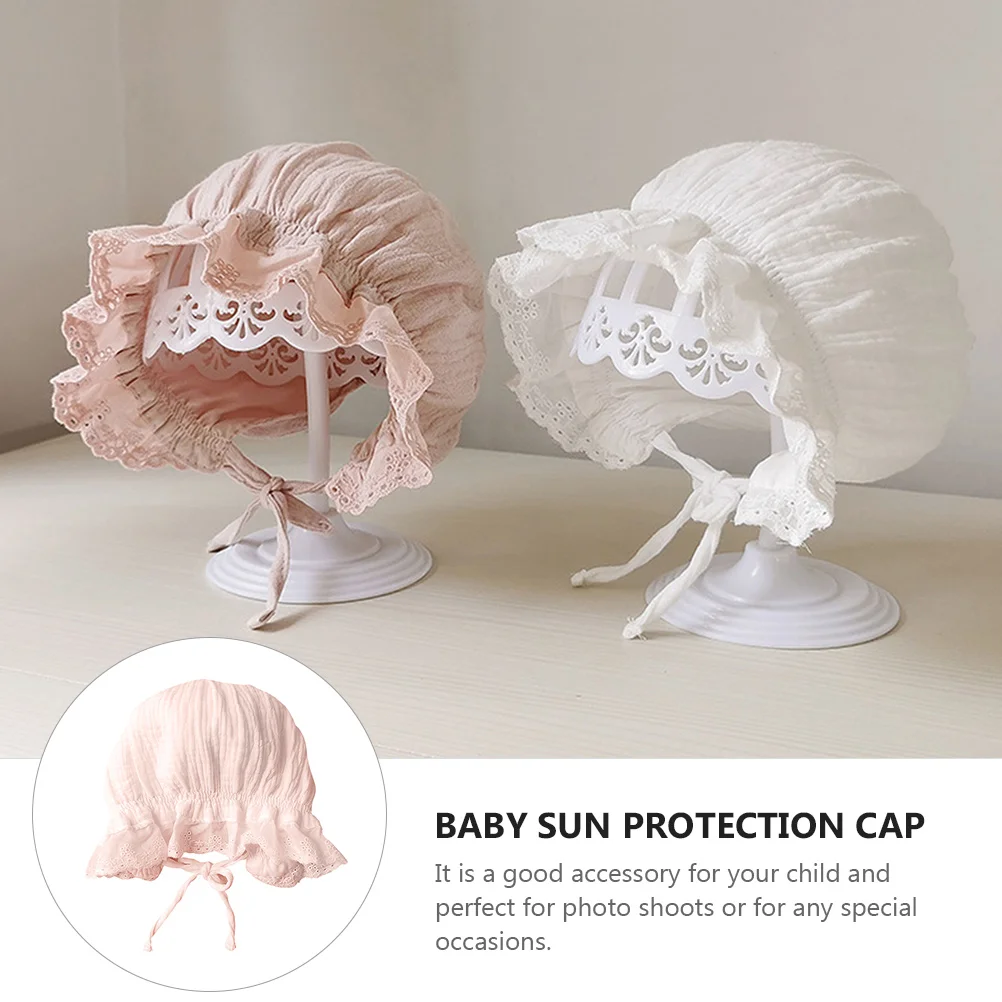 

1pc Sunshade Court Hat Baby Summer Hat Breathable Cotton Lace Newborn Toddler Foldable Storage Carry Comfortable Prime Material