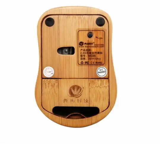 Handmade Production Bamboo Shell Wireless Mouse 2.4ghz 1200dpi Office Work  Long Battery Life Mause As Gift Or Collection Mice