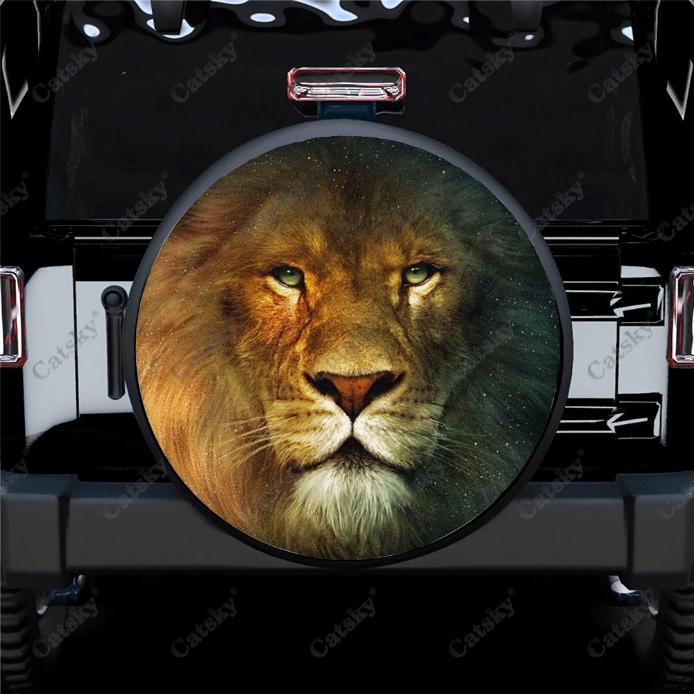 Animal Serious Lion Custom Car Accessories Spare Tire Cover Waterproof Decoration Protect for Truck SUV RV Trailer Decor 14-17in