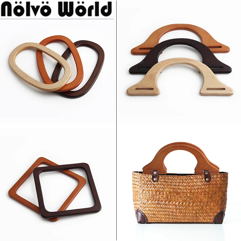 

4/10/50PCS 21.5x8.5cm,14x14cm,17.3x10cm Wooden Bag Handle For Sewing Brackets Bag Handbag Shoulder Strap Purse Frame Accessories