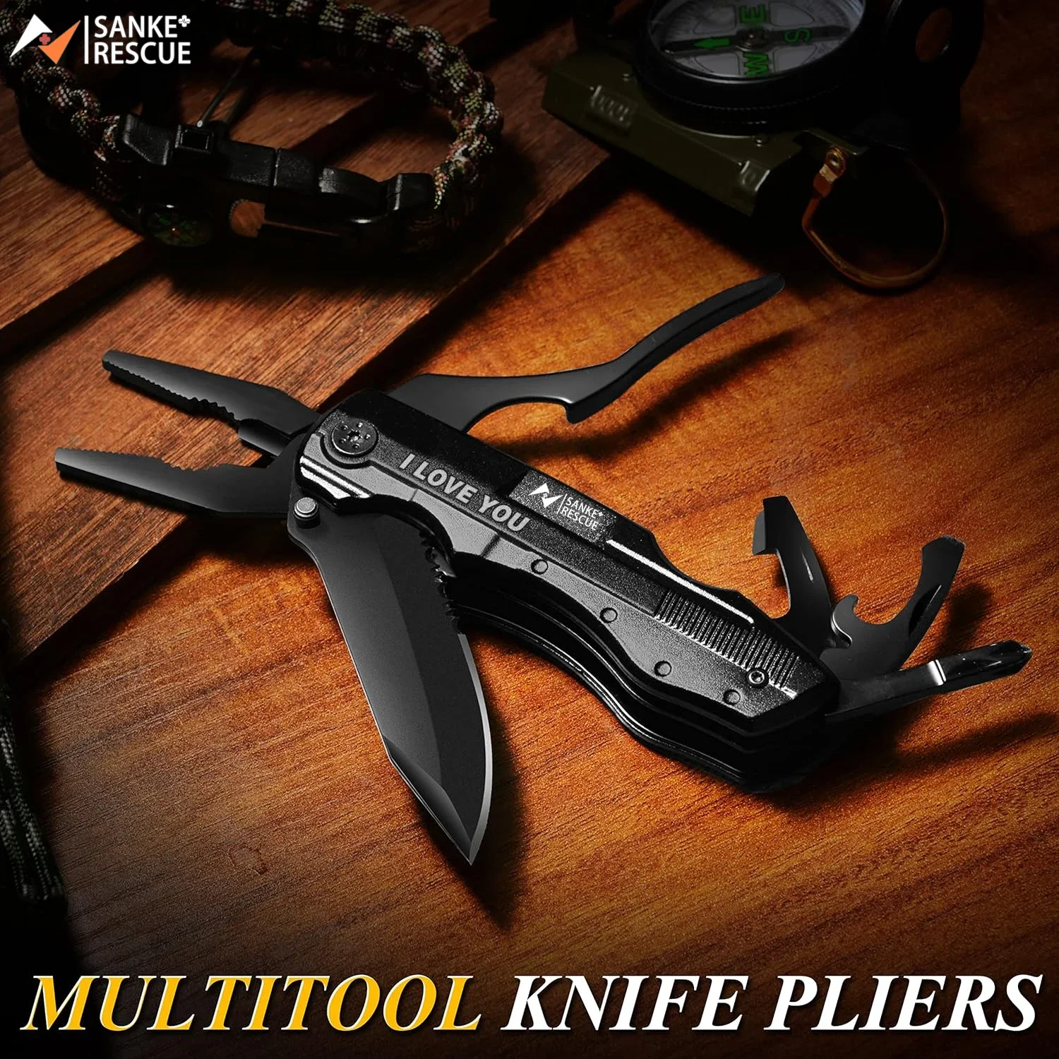 Imagem -05 - Multifuncional Folding Tactical Army Knife Canivete Portátil de Camping ao ar Livre Ferramenta de Combinação de Emergência Aço Inoxidável