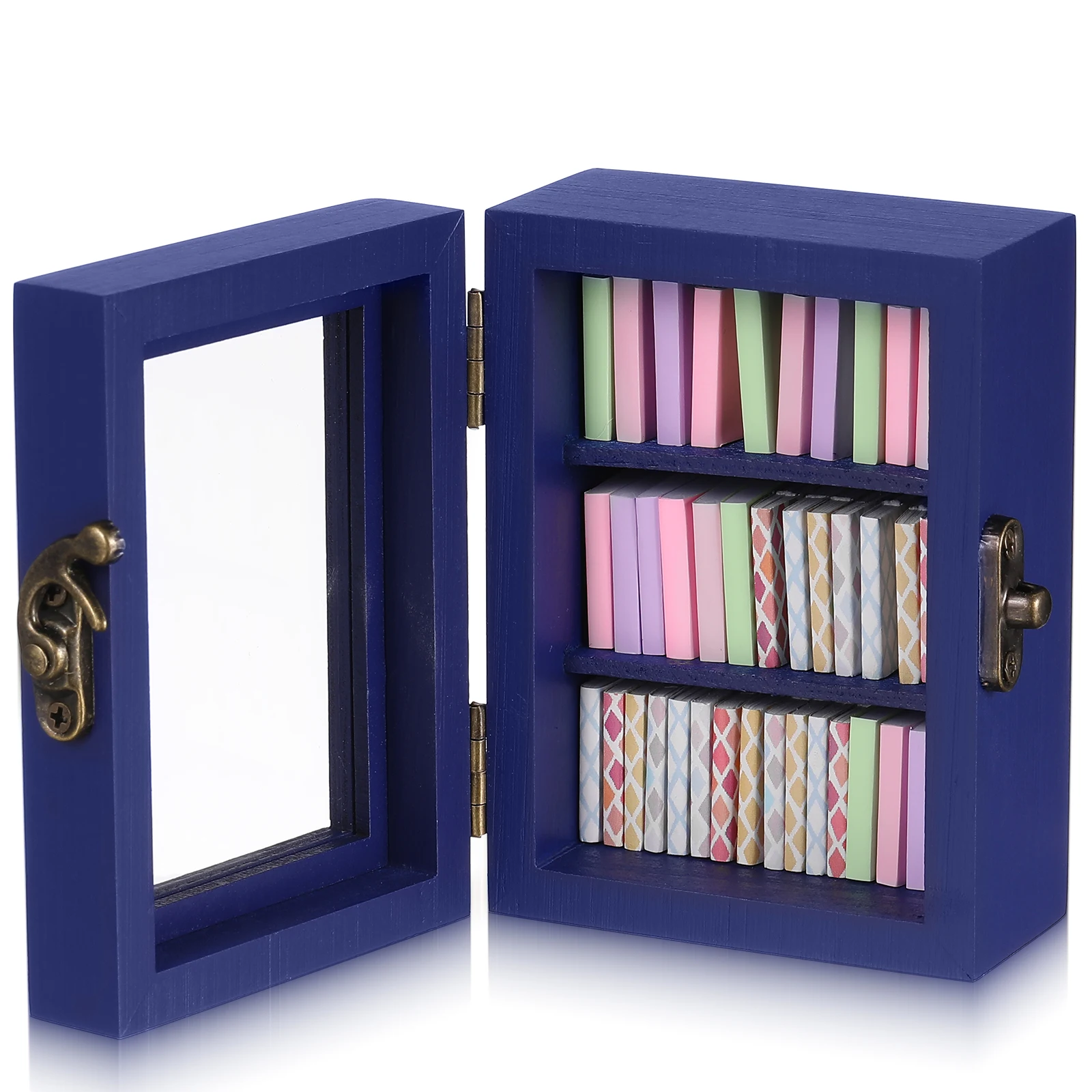 Mini Wooden Bookshelf Realistic Design Sturdy Construction Miniature Details Dollhouse Decor Tiny Furniture Versatile Storage