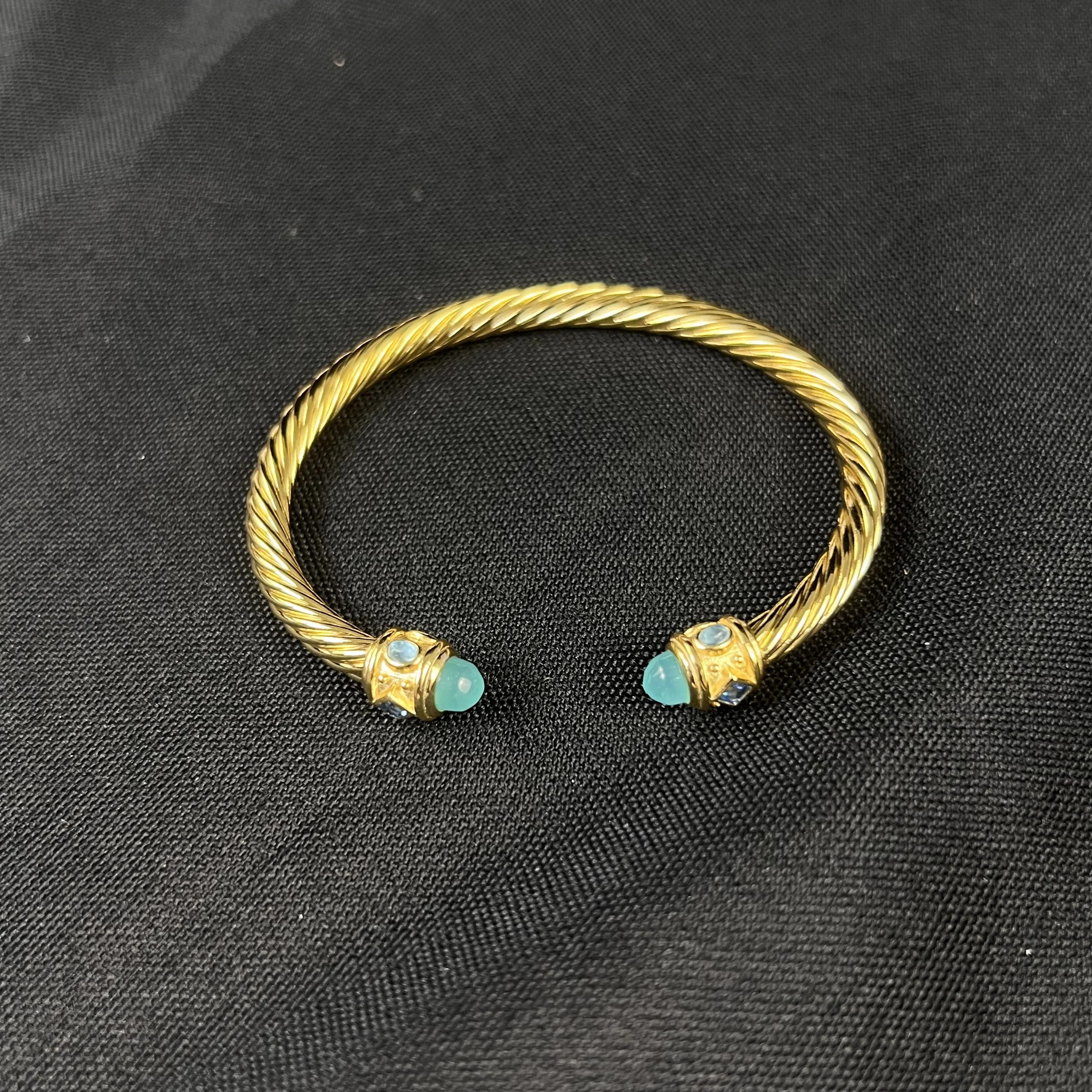 S925 فضة 2025 جديد 5 مللي متر الذهبي المياه الكستناء العقيق كريستال سوار محايد موضة الاتجاه الرجعية المجوهرات الفاخرة