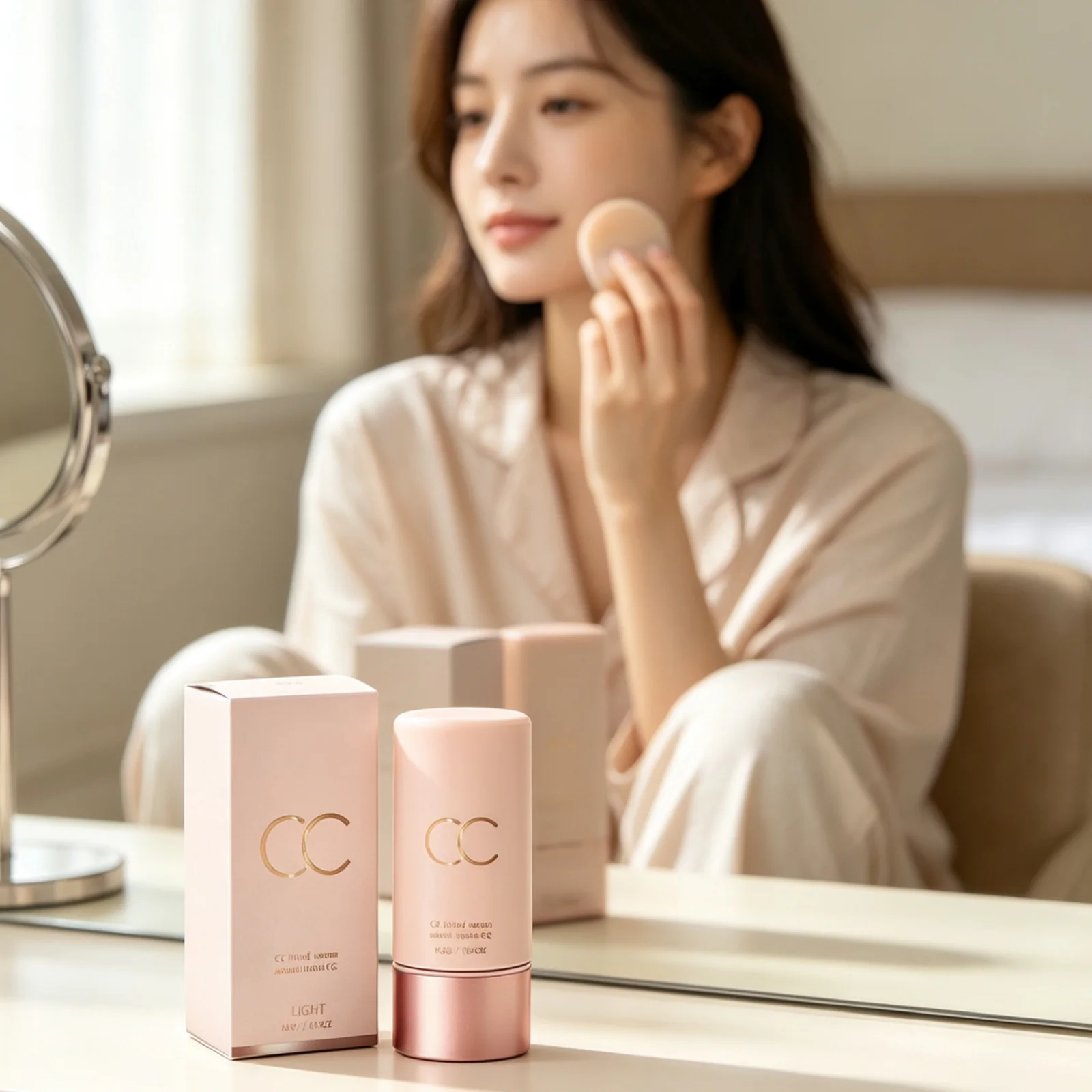 CC Tinted Serum Long Lasting Makeup Brightening Skin Radiance Even Skin Tone Smoothing Deep Moisturizing Non Sticky CC Cream 40g