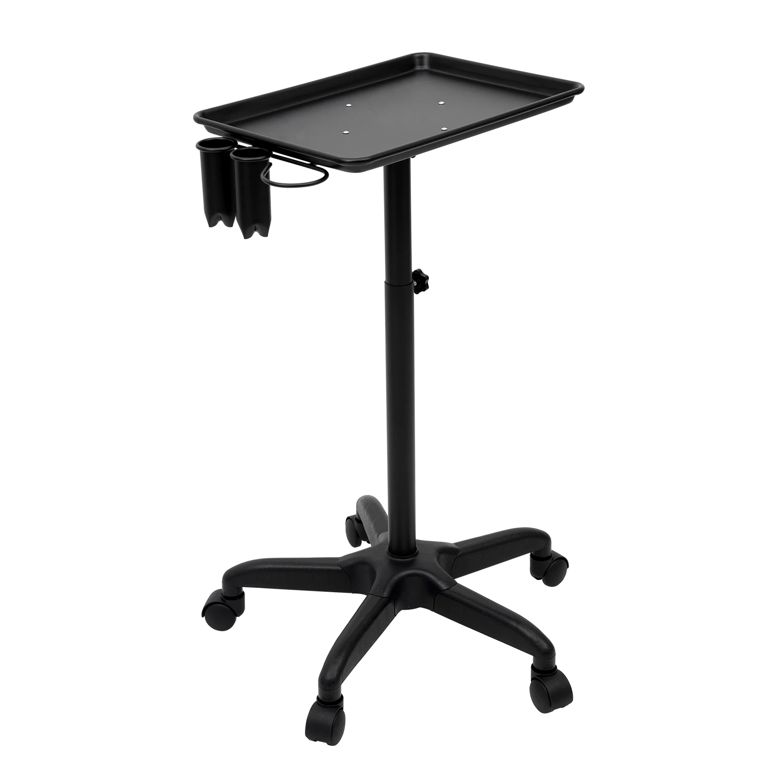 

Adjustable Height Trolley Rolling Cart Aluminum Alloy Trolley Cart 6kg Load Salon Trolley for Placing Hair Coloring Materials