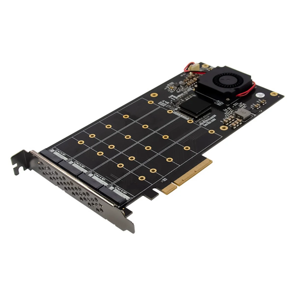 AT87-Server Expansion Card ST5112 PCIe X8 PEX8747 Quad Channel NVMe Server Grade Storage Expansion Card