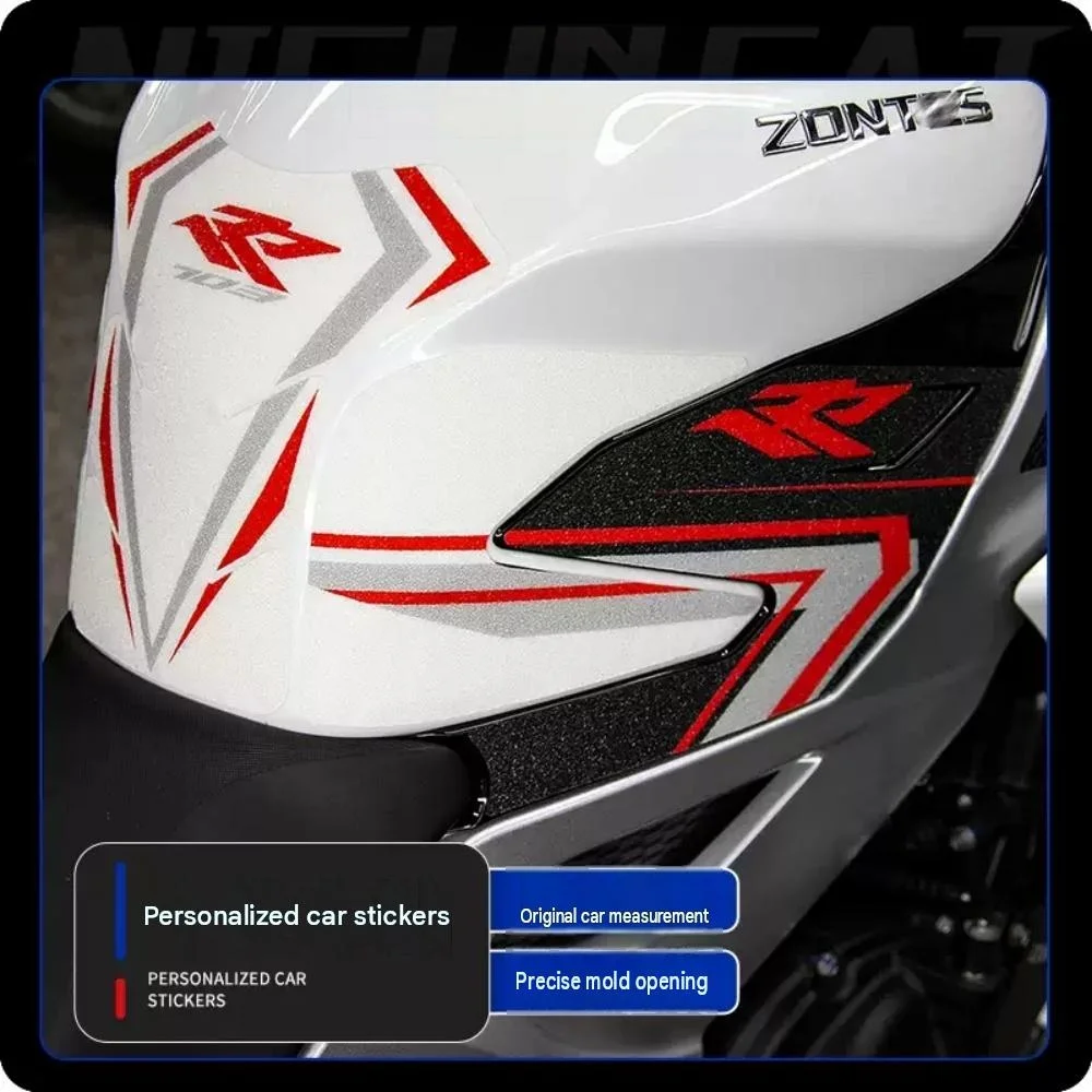 Suitable for ZONTES 703RR: Modified tank pads, fishbone-style protectors, anti-slip grips, and body protection decals/graphics.
