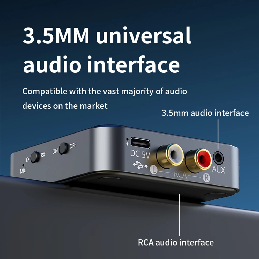 2 in 1 aptX 블루투스 5.4 오디오 수신기 송신기 3.5MM AUX RCA aptX-어댑티브 AD/HD/LL AAC 하이파이 스테레오 음악 무선 어댑터