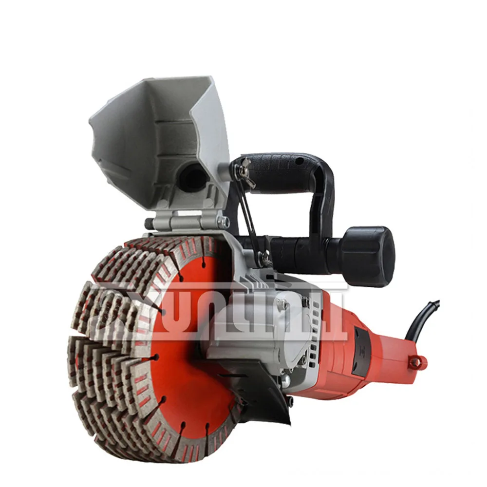 Wall Chaser Machine 2700W Electric Circular Saw Groove Cutting Machine 8 Blades Dust-Free Concrete Wall Router Slotting Machine