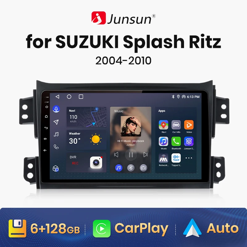 Junsun V1 Wireless CarPlay Android Auto Radio For SUZUKI Splash Ritz 2004-2010 Opel Agila 4G Car Multimedia GPS 2din autoradio