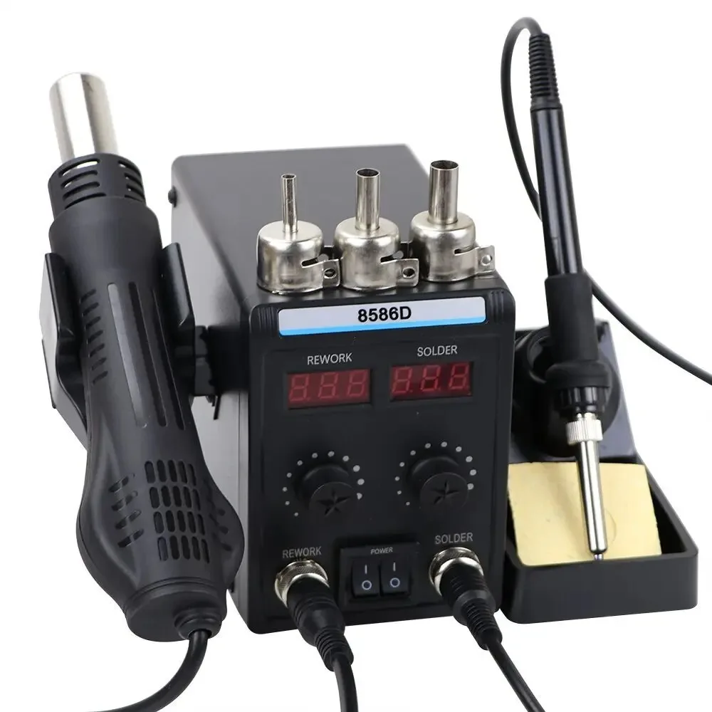 8586D Soldering Station Digital Display Hot Air Gun Soldering And Rework Station For Cell-Phone Welding Desoldering Repair Tools