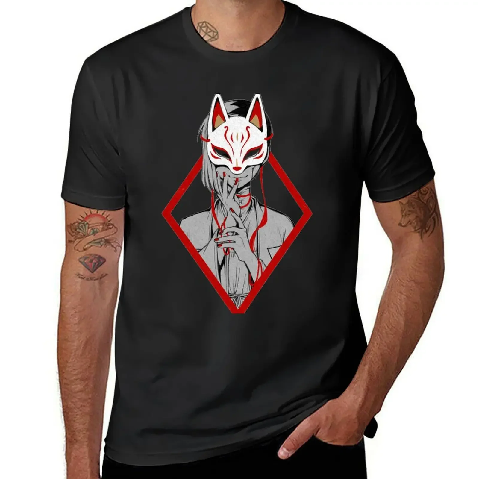 Kitsune Fox Mask Gen #2 T-Shirt essential t shirt cute clothes anime fruit of the loom mens t shirts