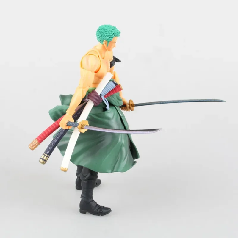 In Stock 2024 New Boxed 18CM Anime ONE PIECE Zoro SHF Changeable Face Joint Movable Figure PVC Model Toy Doll Collectible Gifts