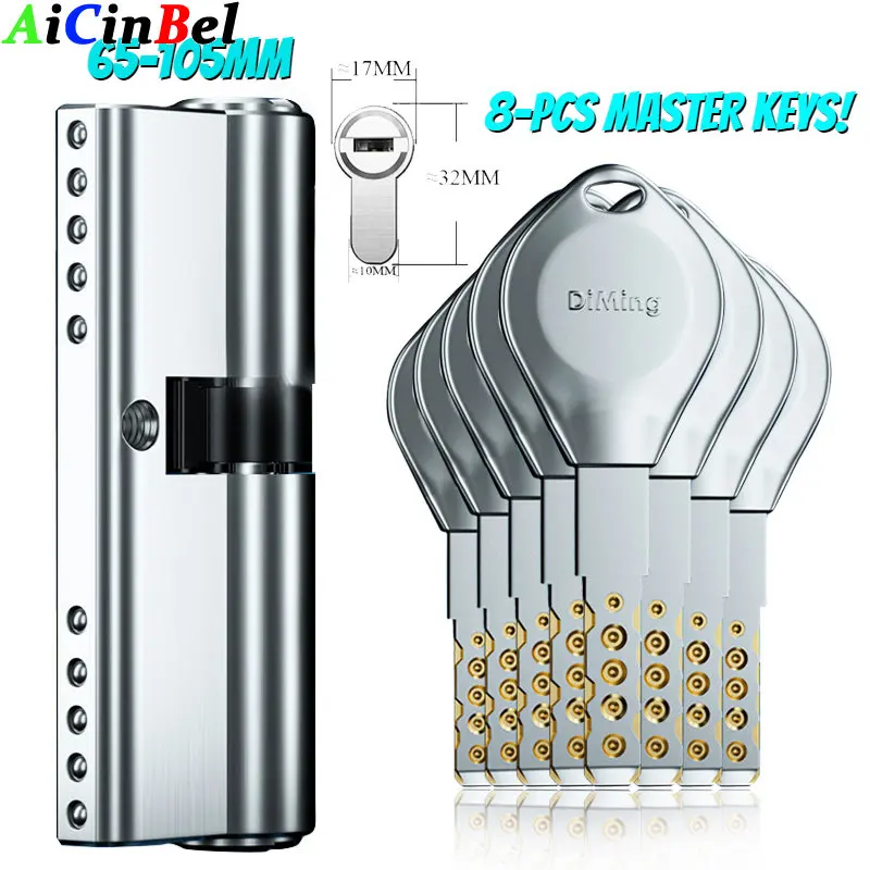 Imagem -02 - Universal Household Anti-theft Door Lock Core Personalize a Mesma Chave para Abrir Todos os Cilindros 8-master Keys Super C-class