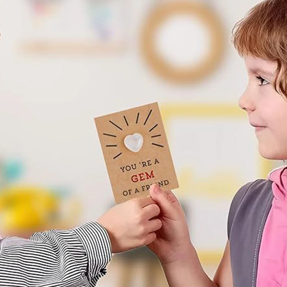 

1Set Valentines Day Cards Heart Crystals Classroom Exchange Valentines Party Bulk Prizes Gift Cards for Gift Exchange