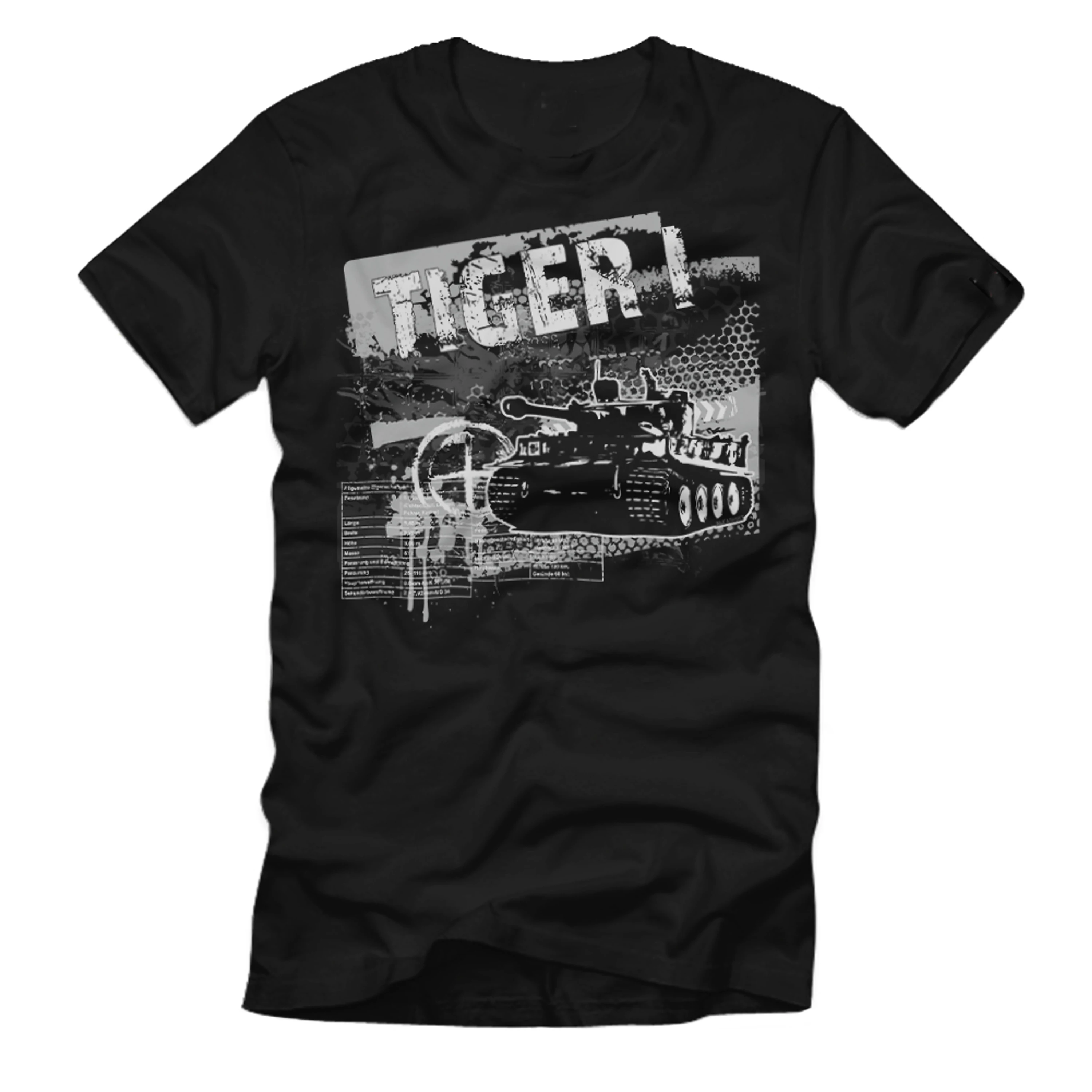 Tiger 1 Grunge Art Panzerkampfwagen 6 Art Welt Panzer T-Shirt. Summer Cotton Short Sleeve O-Neck Mens T Shirt New S-3XL