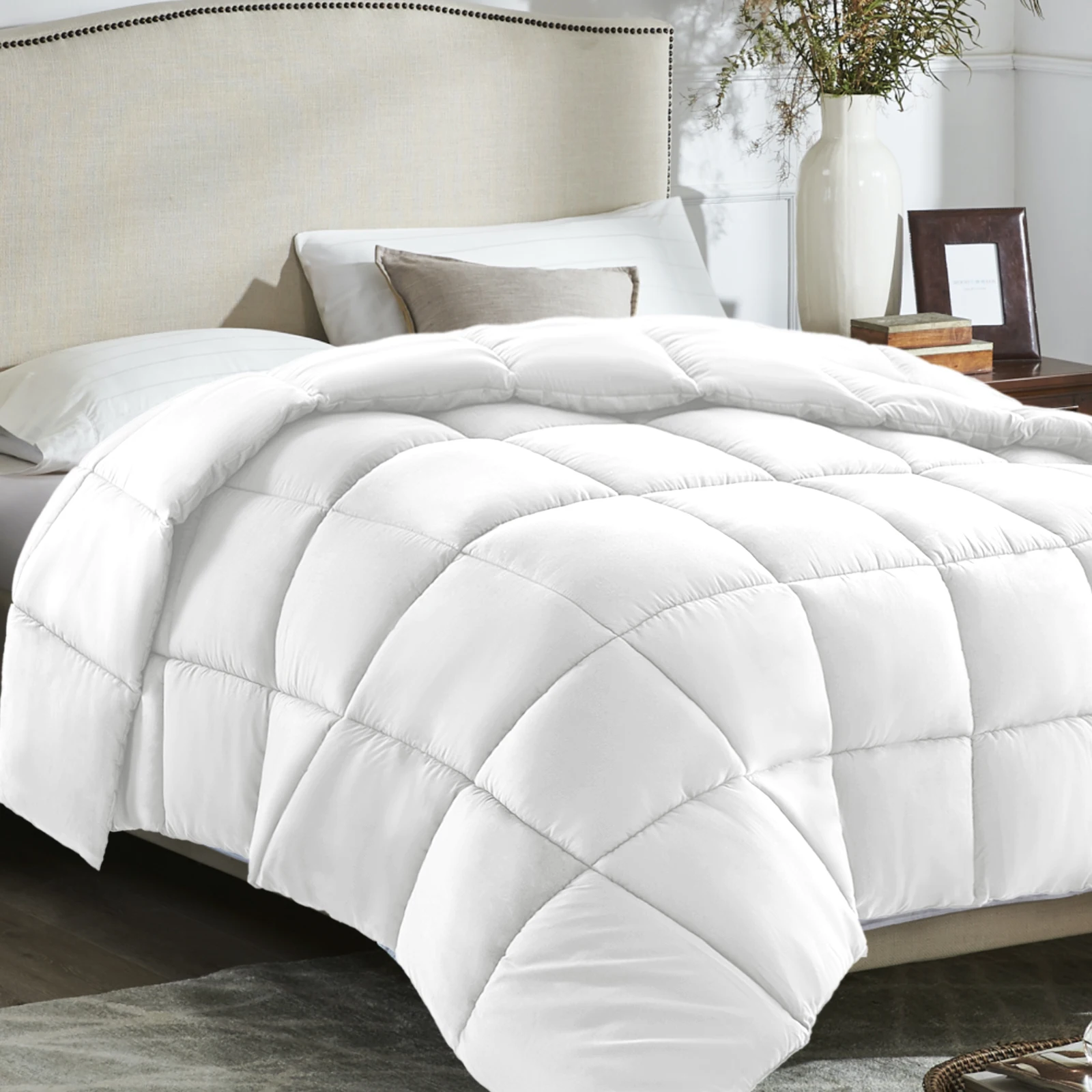 

Bedding Comforter Duvet Insert, All Season Down Alternative Quilted Bed Comforters Winter Warm - Machine Washable