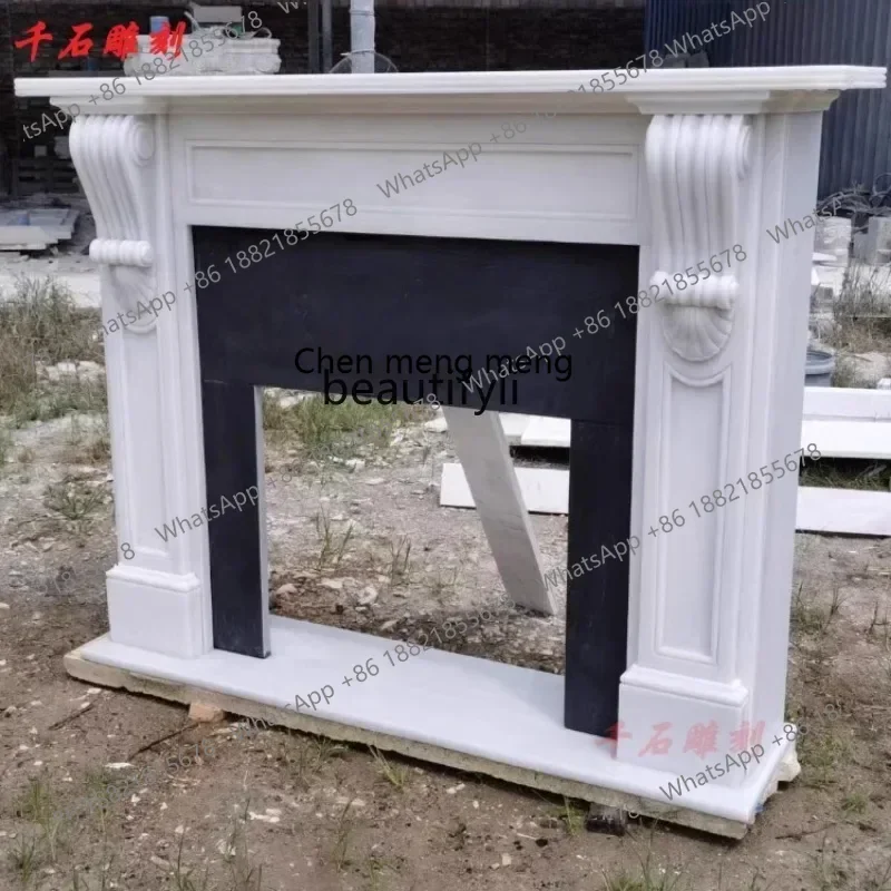 D178 Камин из мрамора и камня, европейский современный простой входный орнамент, камин с резьбой по камню, декоративный шкаф