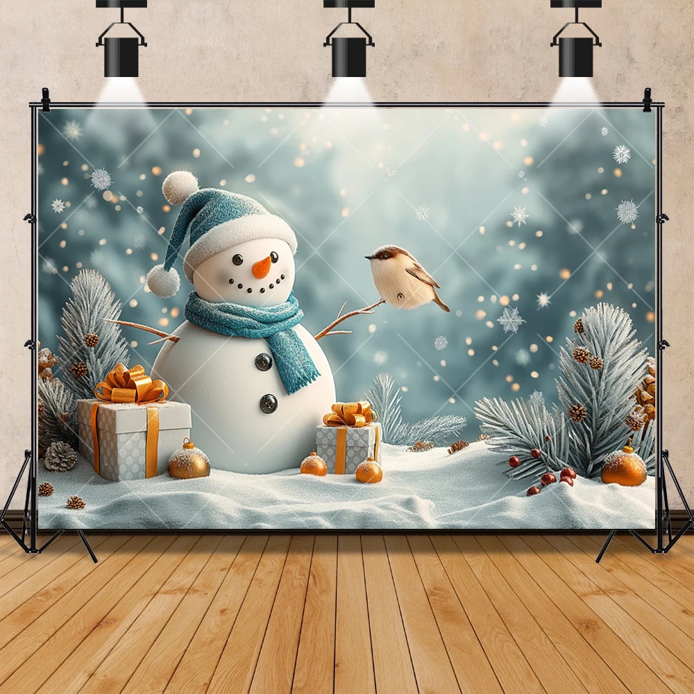 Merry Christmas Tree Snowman Gift Snowflakes Kid Baby Aldult Family Party Backdrop Custom Kid Room Photo Poster Decor Background