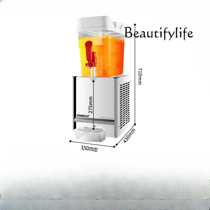 Double cylinder refrigeration and heating beverage machine Commercial self-service chilled juice beverage machine