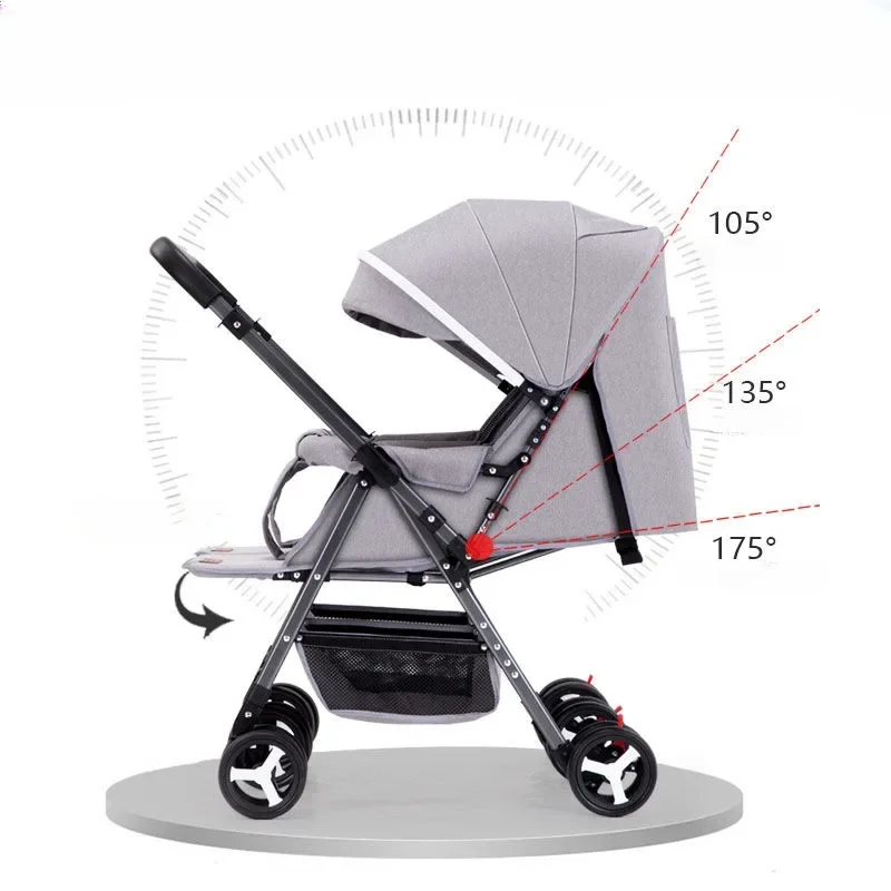 Portable Twin Baby Stroller Multifunctional Twin Baby Stroller Adjustable Backrest Detachable Two-way Baby Stroller Foldable