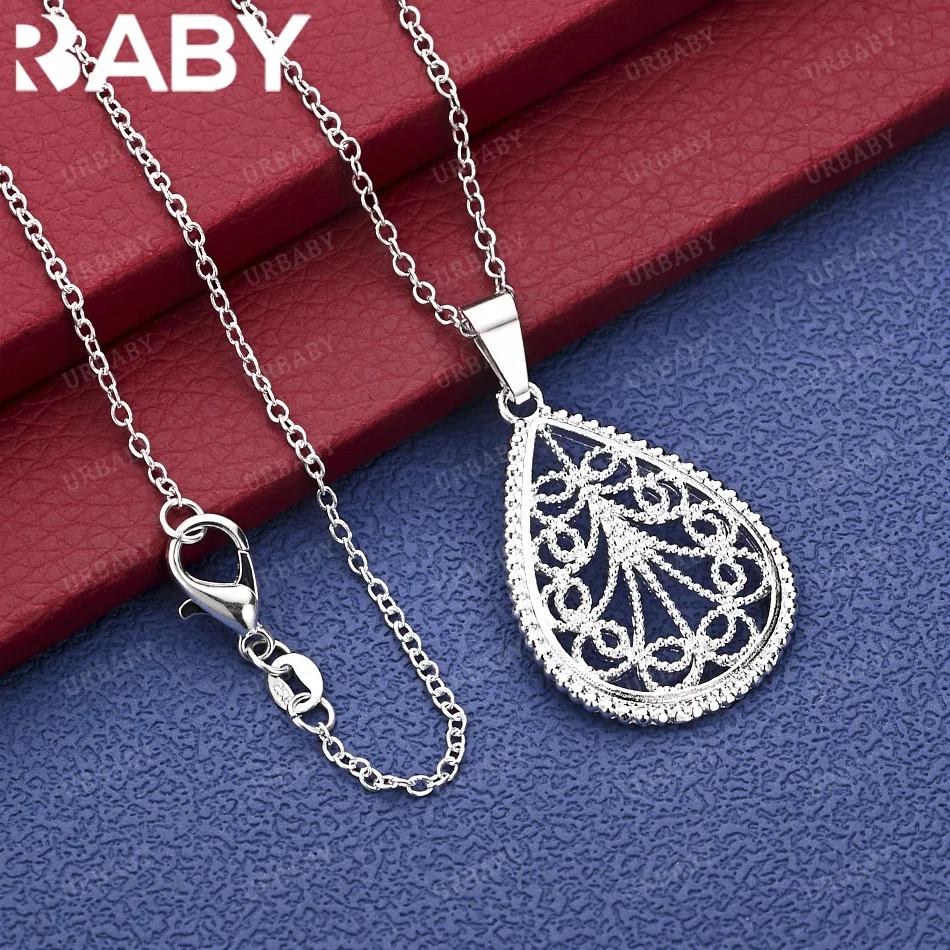 

URBABY 40-75cm 925 Sterling Silver Retro Pendant Necklace Charm Trend Birthday Gifts Fashion Party