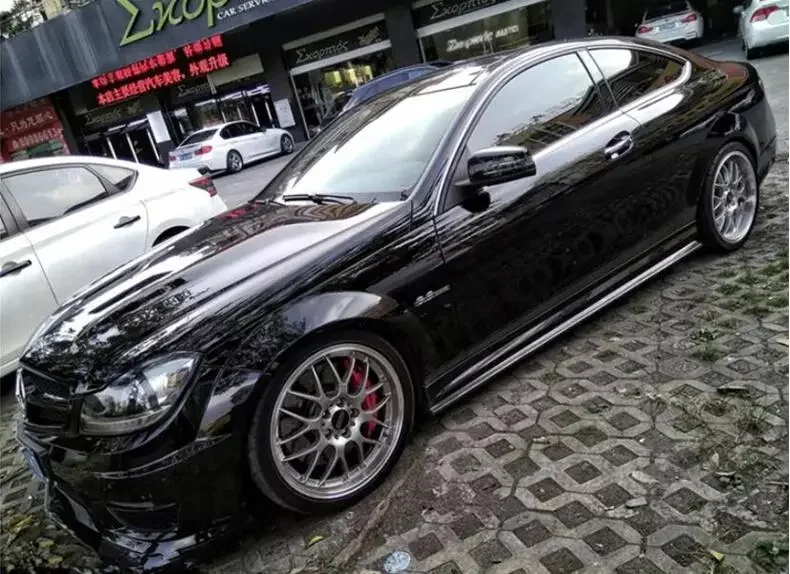 

Для Mercedes-Benz C-Class W204 C180 C200 C260 C300 C63 2007-2014 2-дверные/4дверные боковые панели Комплект юбок для кузова, крышка для губ из углеродного волокна