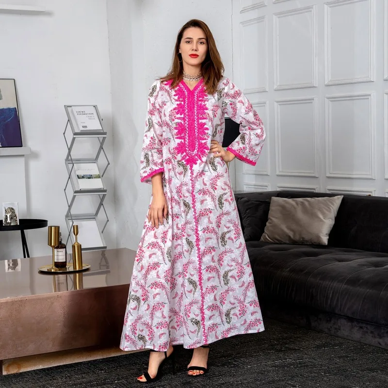 

2023 Dubai Abaya Turkey Robe Ropa De Mujer Envio Gratis Ramadan Muslim Dress Femme Abayas for Women Straight Sleeve Long Skirt