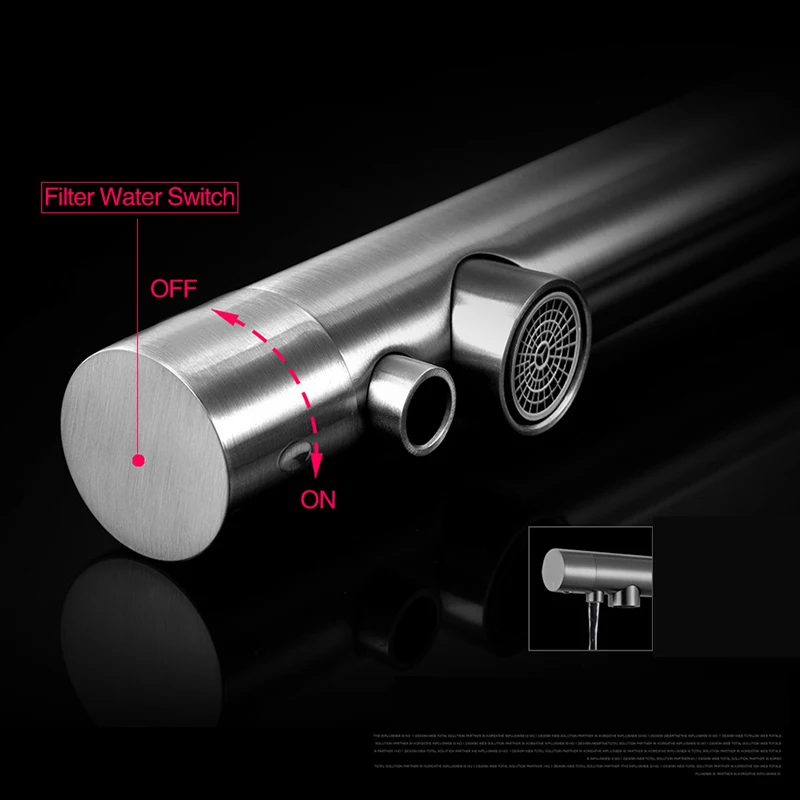 

Новый кухонный смеситель из нержавеющей стали 304 для горячей и холодной воды с фильтром, матовый, для кухонной мойки