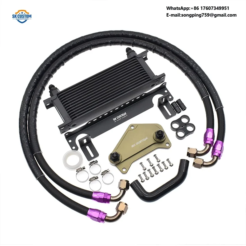 

SK CUSTOM Aluminum Gearbox Oil Cooler for VAG VW Audi Golf MK5 MK6 GTl DQ250 6 Speed Dsg Oil Cooler Kit