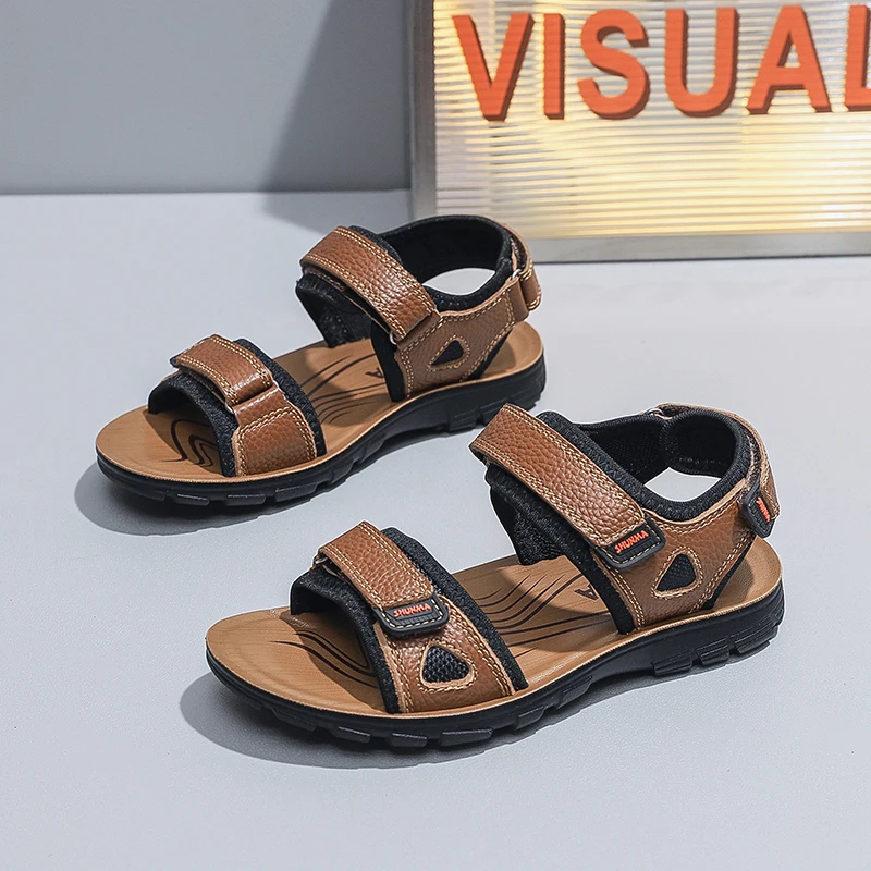 

Kids Sandals Breathable Summer Shoes for Children Boys Casual Sports Sandal Quick-dry Beach Shoes 2025 New Design Leather Sandal