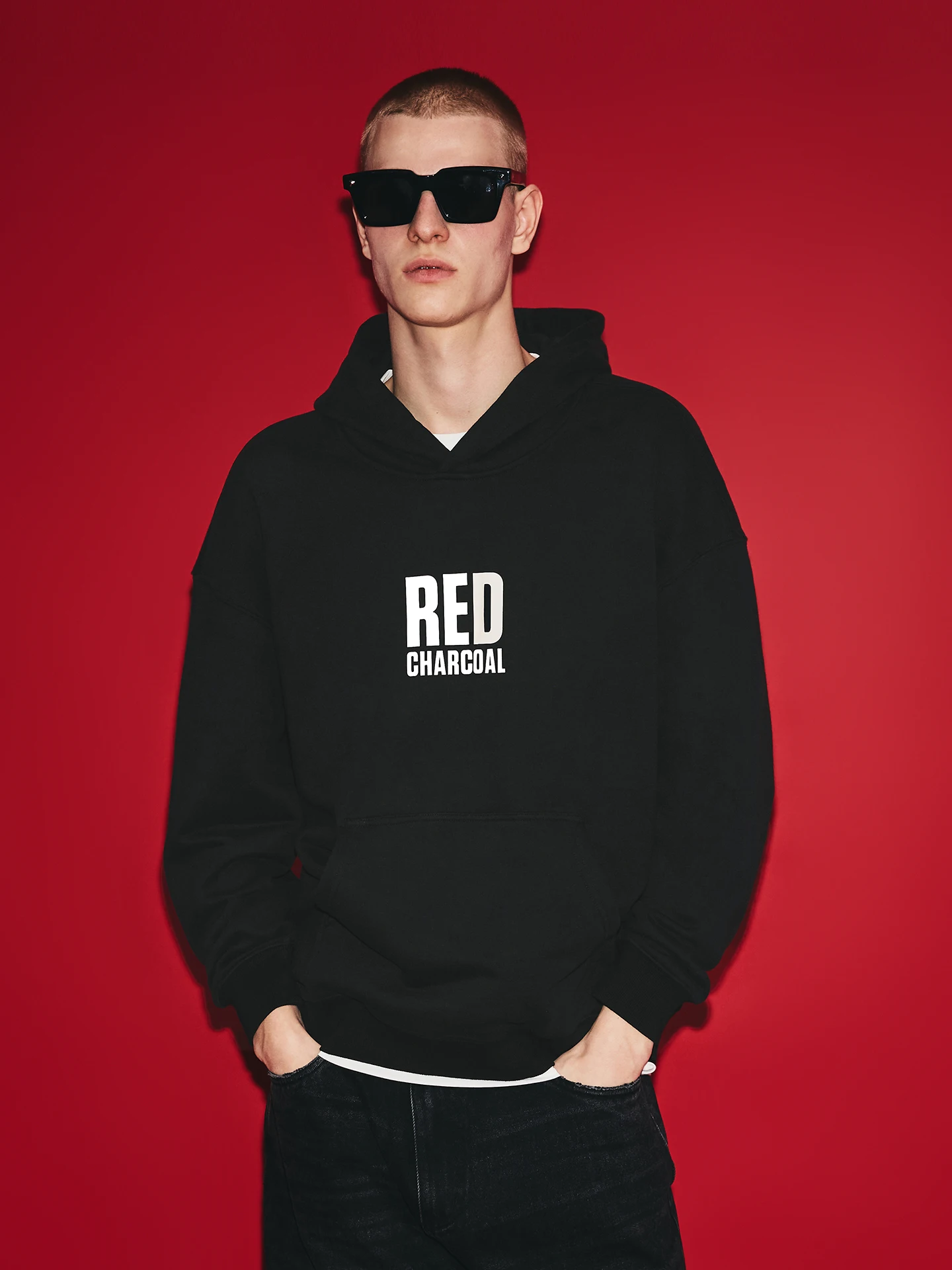 

Red Charcoal Classic Logo Hoodie Men's Loose Fit Casual Sweatirt Trendy American Brand Autumn New Sle Youth Faion