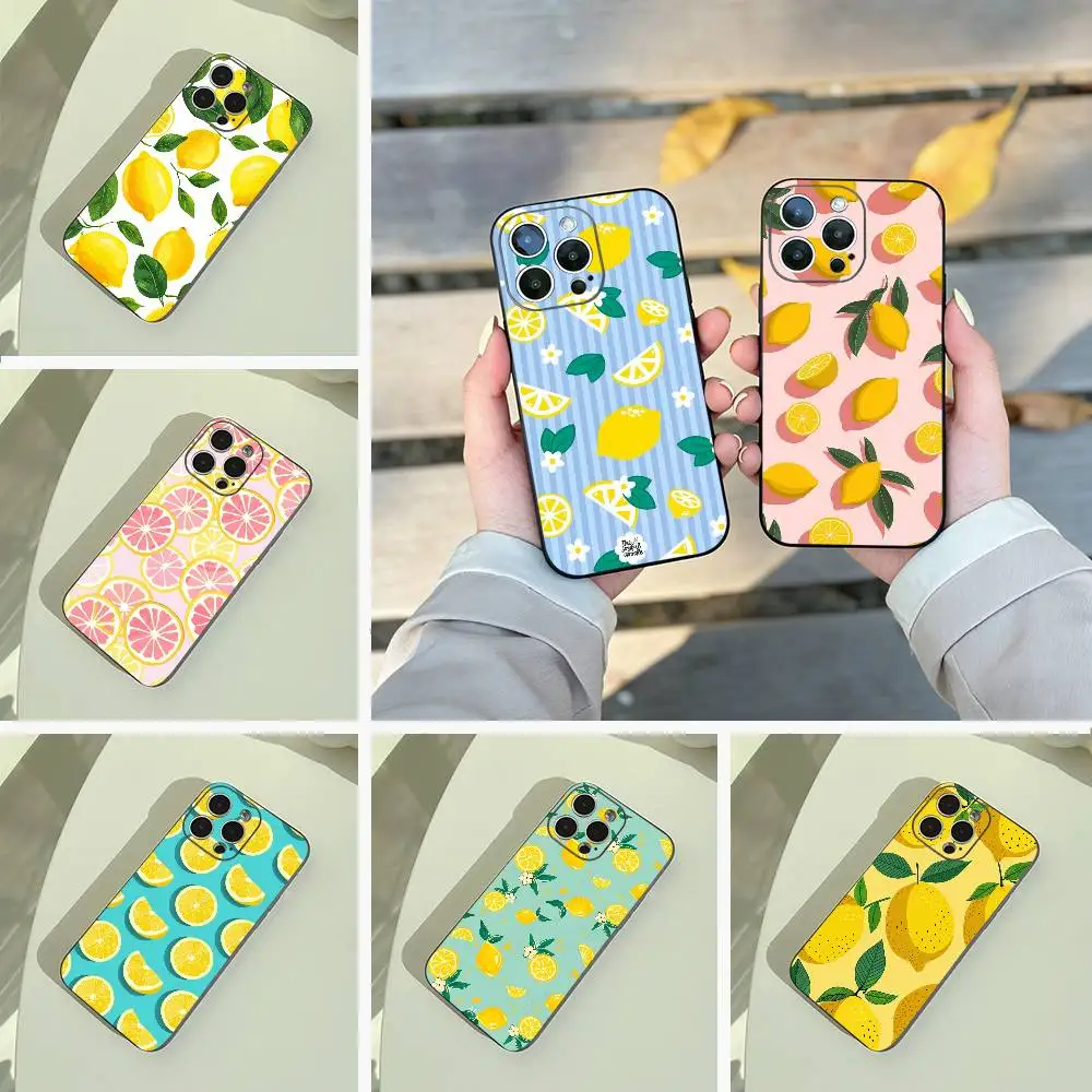 

S-Seaside scenario Wine Lemon Phone Case For iPhone 17,16,15,14,13,12,11 Pro Max,16Plus,XS Soft Black Cover