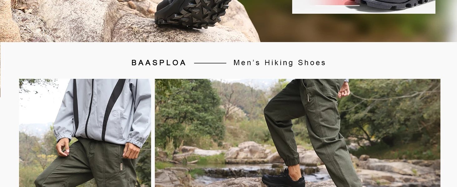 Baasploa Herren Wanderschuhe Markenqualität Trekking- und Kletterschuhe mit Drehverschluss Luxus-Designer Outdoor-Sneaker – Detail 9
