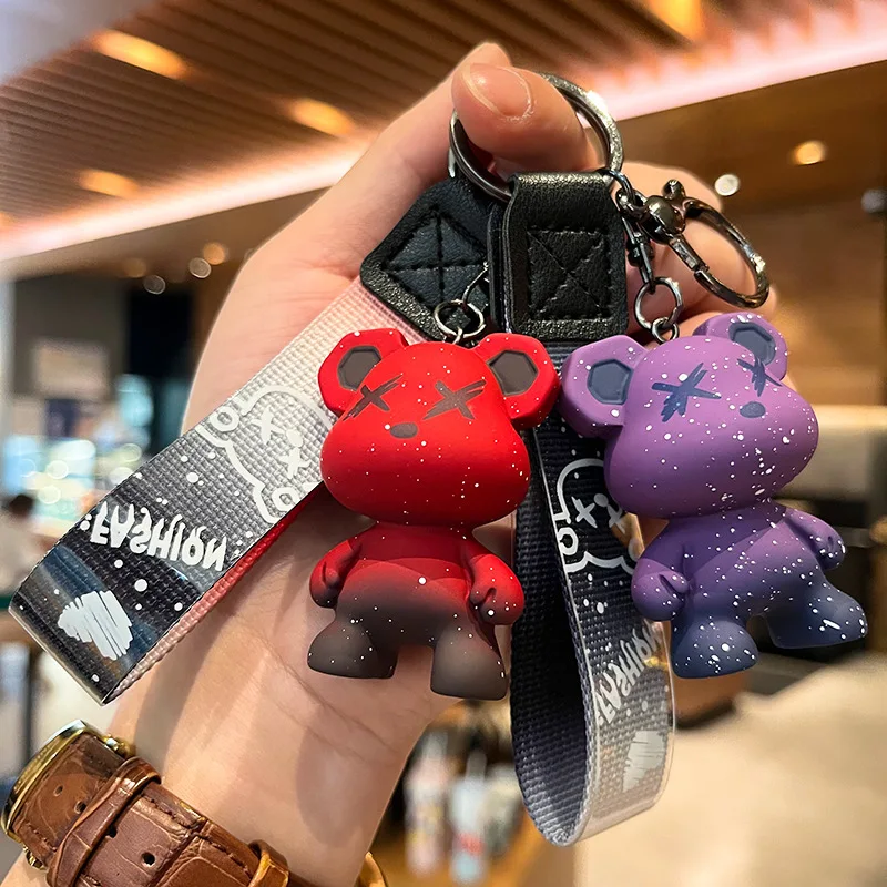 

Cartoon Cute Creative Chameleon Bear Doll Little Bear Keychain Car Bag Hanging Decoration Floor Push Small Gift Cartoon