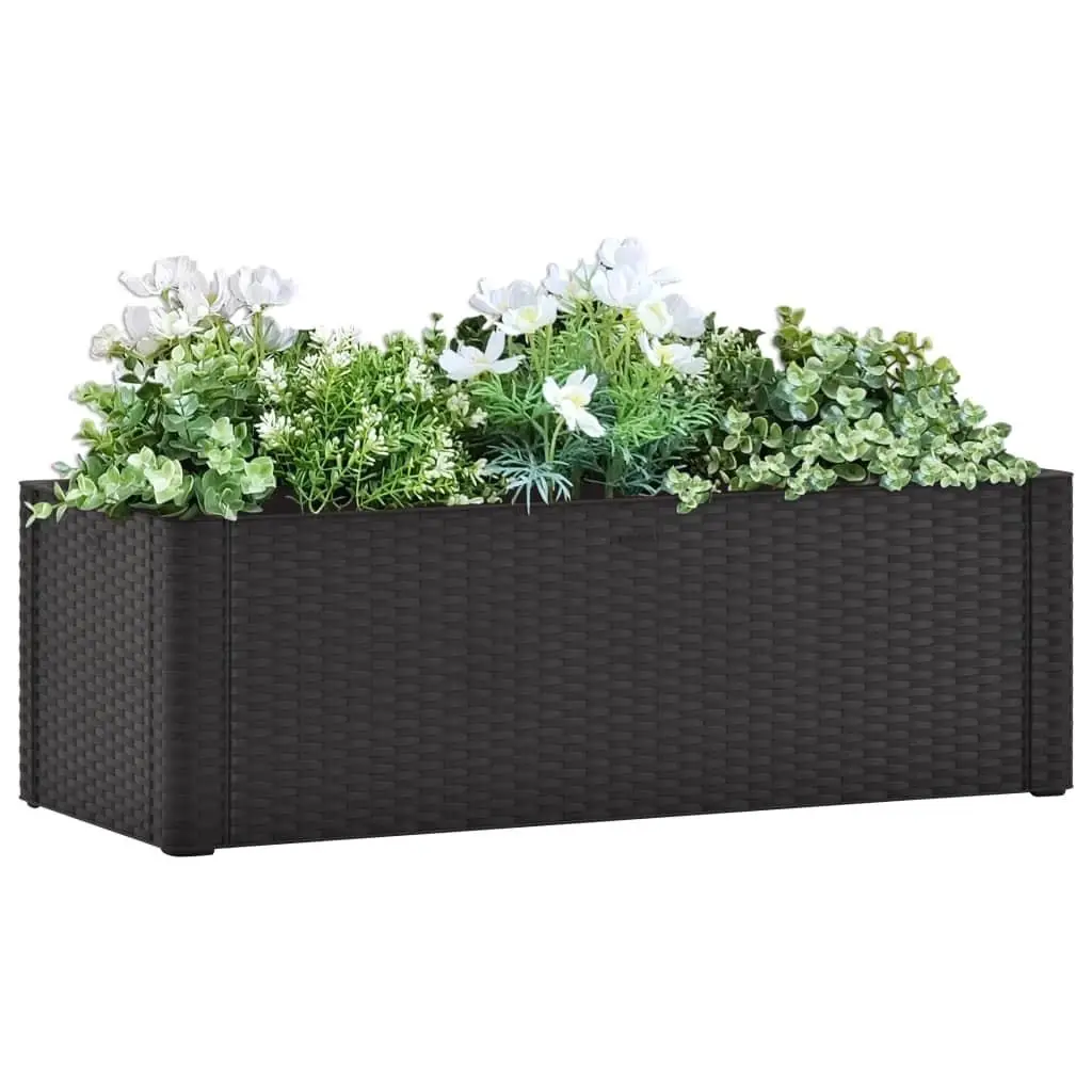 Garden Raised Bed with Self Watering System Anthracite 39.4x16.9x13