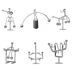 Stainless Steel Balance Ball Toy Pendulum Cradle Home Decor Balance Iron Man Ornaments Weightlifter Kinetic Art