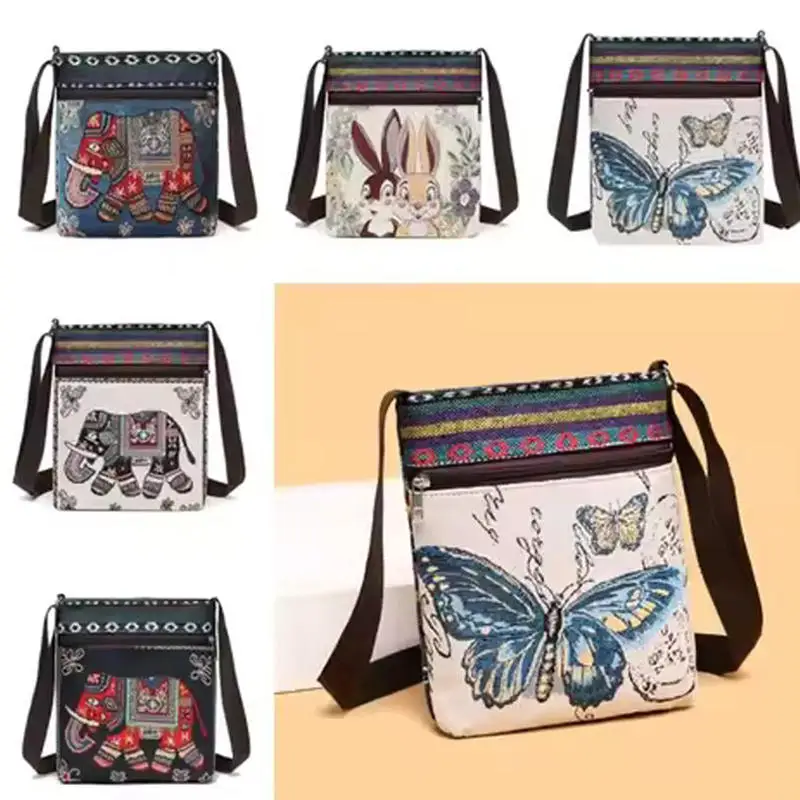

Ethnic Style Crossbody Bags Women Men Large Capacity Messenger Bag Small Shoulder Bag Fashion All-macth Female Handbag